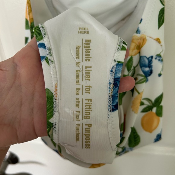 Old Navy Citrus Floral One Piece Swimsuit - White, Yellow, Blue - Picture 5 of 6